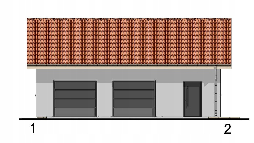 PROJEKT GARAŻU DWUSTANOWISKOWEGO G211A Szerokość 11 m