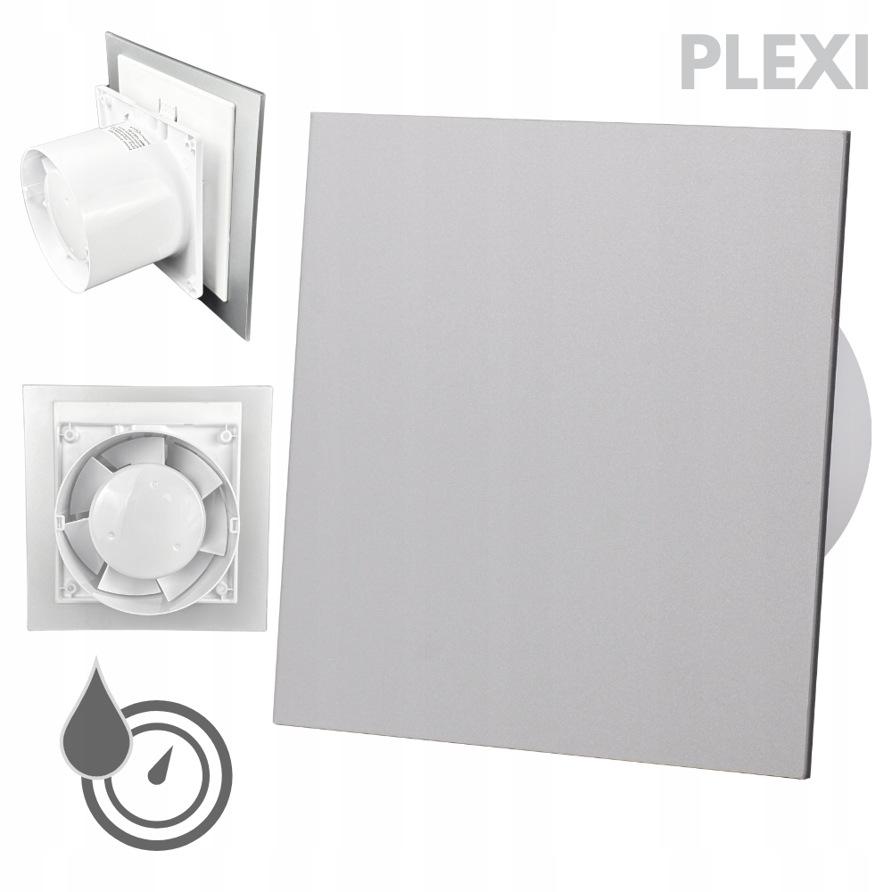 Koupelnový ventilátor Drim 125 (hs+ts) Plexi šedý