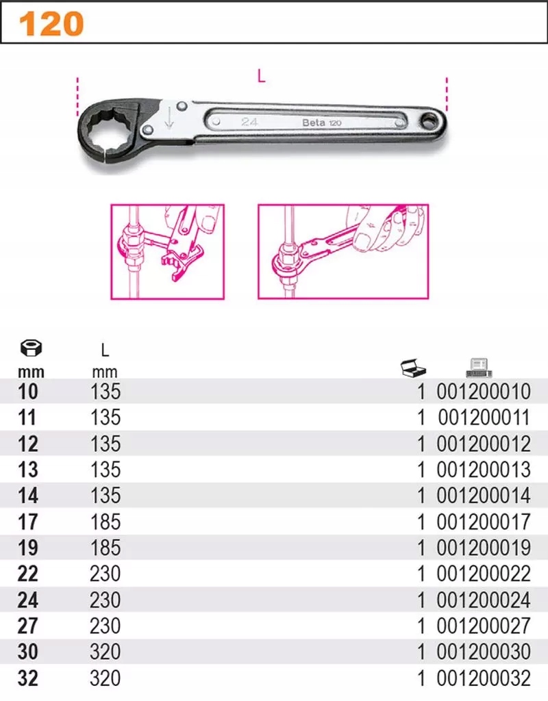 Klucz oczkowy jednostronny otwierany 19mm Rodzaj klucza oczkowy