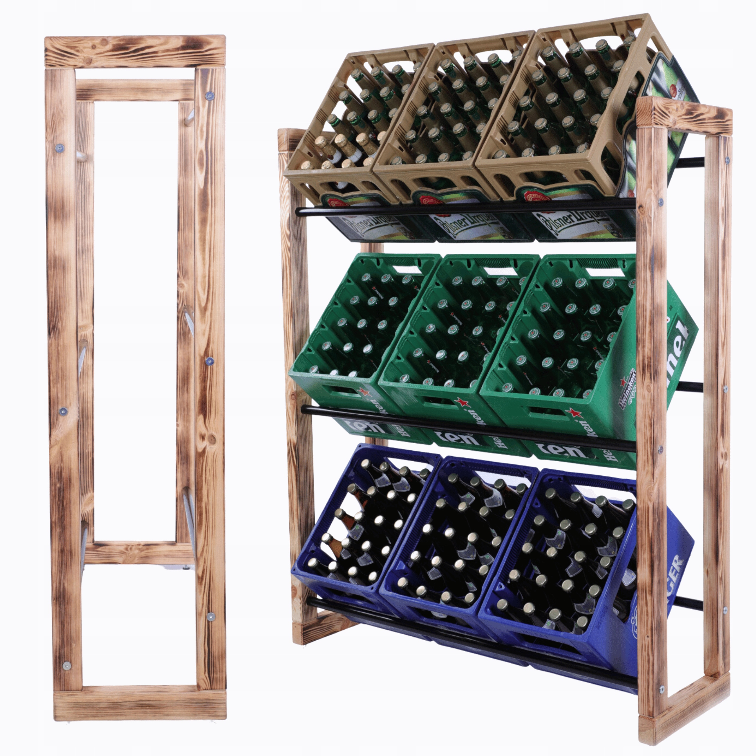 Regál na nápoje a pivo stojan 136 x 107 cm Kovové Eko Tyče