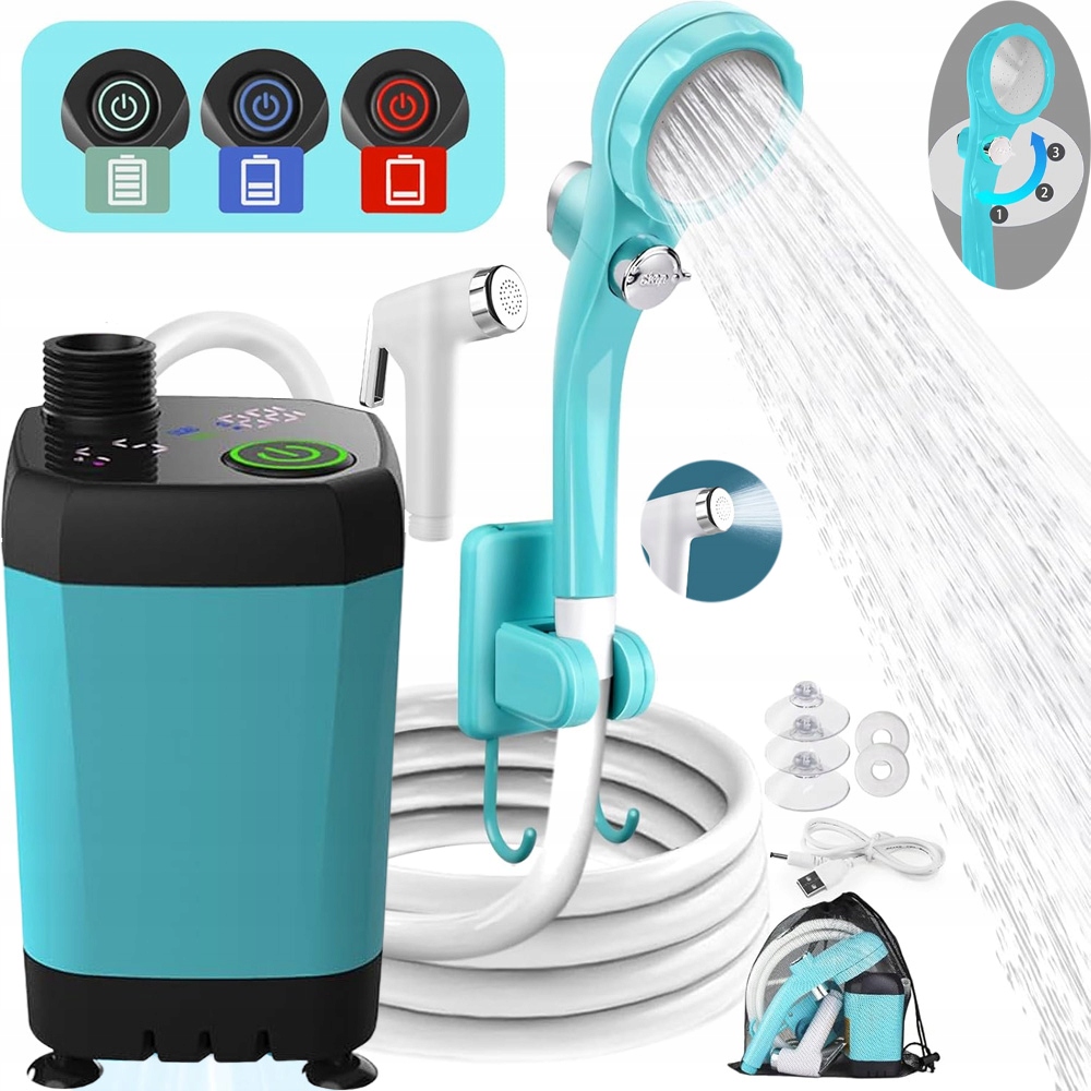 Turistická Kempingová Sprcha Přenosná S Elektrickou Pumpou Akumulátor