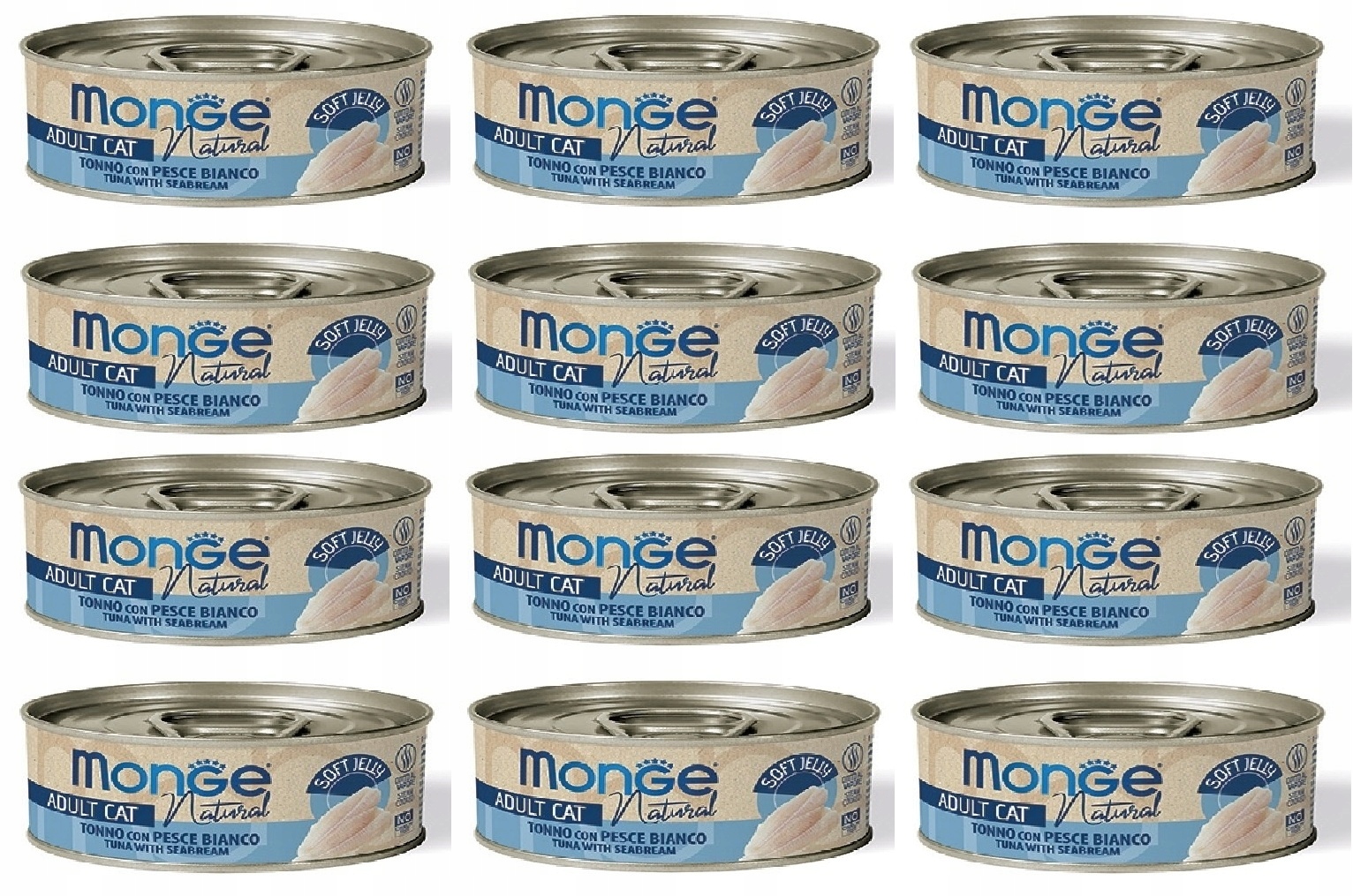 Levně Monge Jelly Tuňák s bílou rybou 80g sada ks