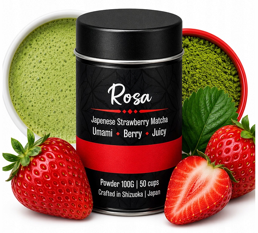 Levně Strawberry Matcha Jahoda japonská v kovové plechovce 100 g Ovocná