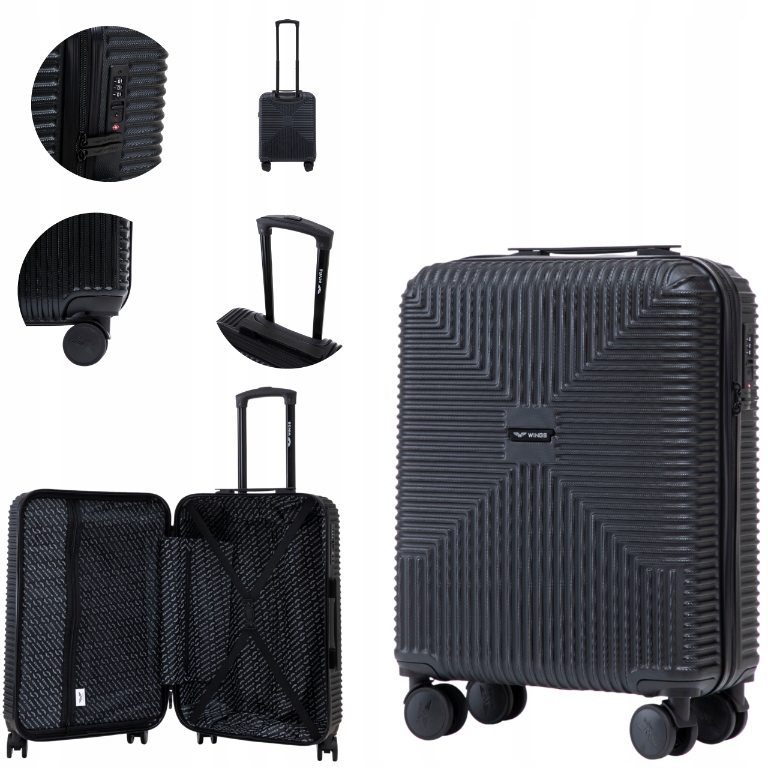 Kabinový kufr Wings 20 31L Tsa kolečka 360 recyklovatelný Eko polykarbon 4 kola