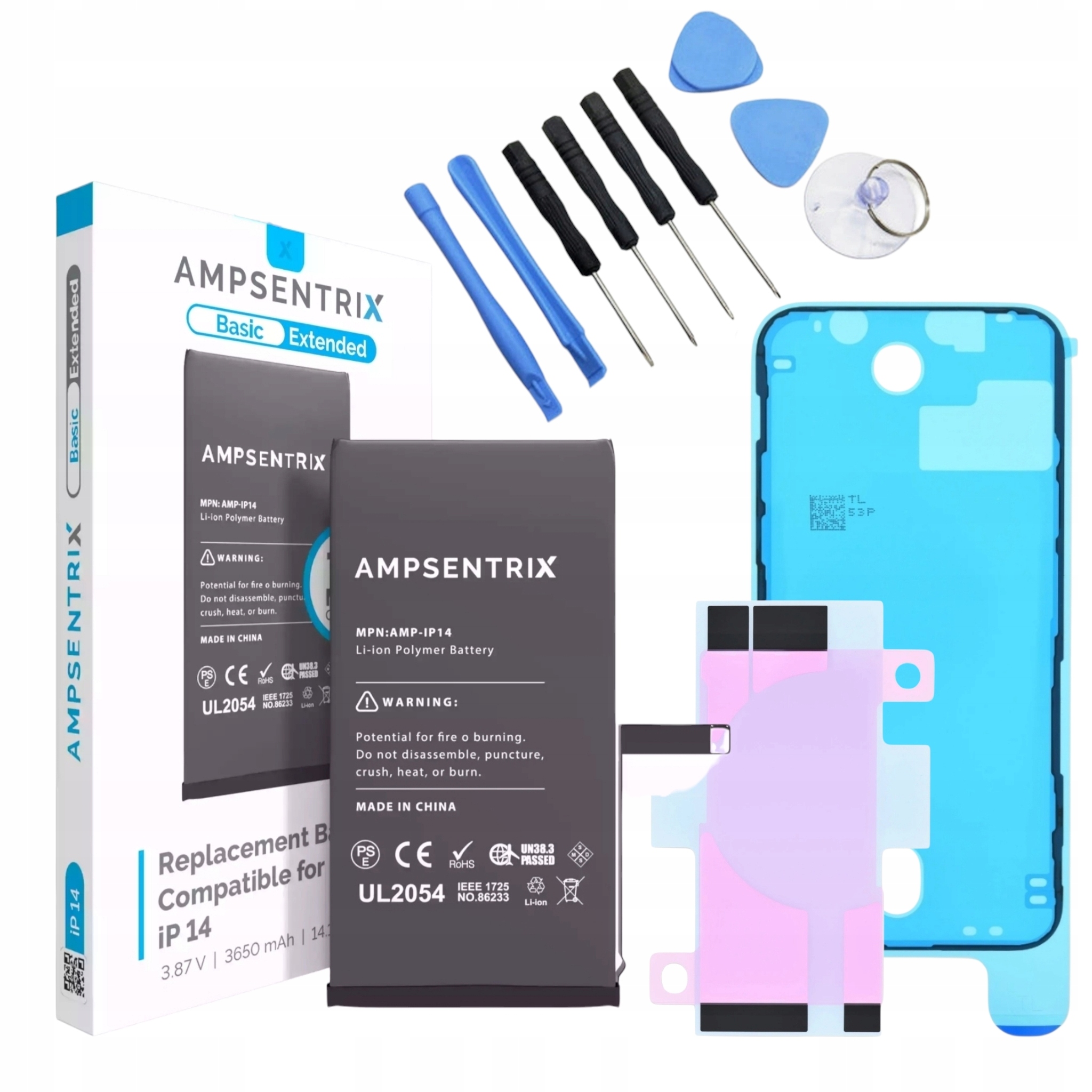 Bateria Apple iPhone 14 Zwiększona Pojemność 3650mAh Ampsentrix zestaw