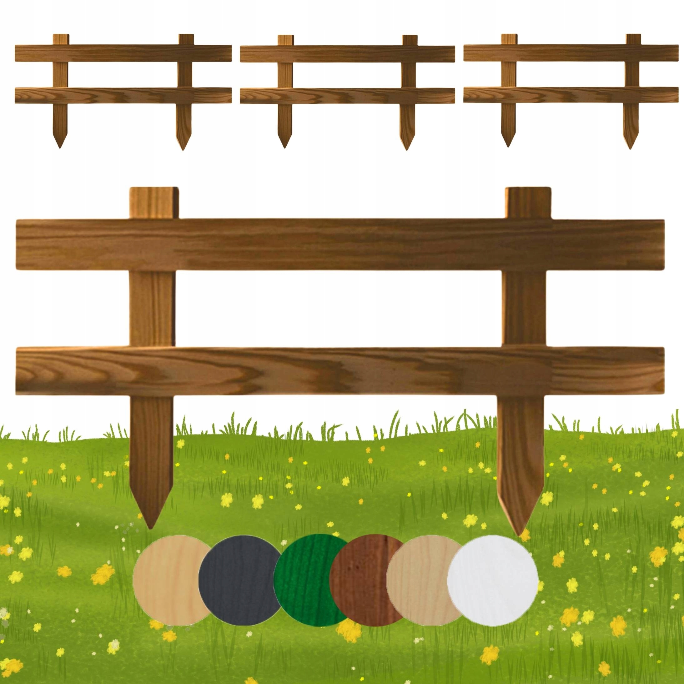 Zahradní plot dřevěný obrubník palisáda 50 x 30 cm Hnědý 4 ks