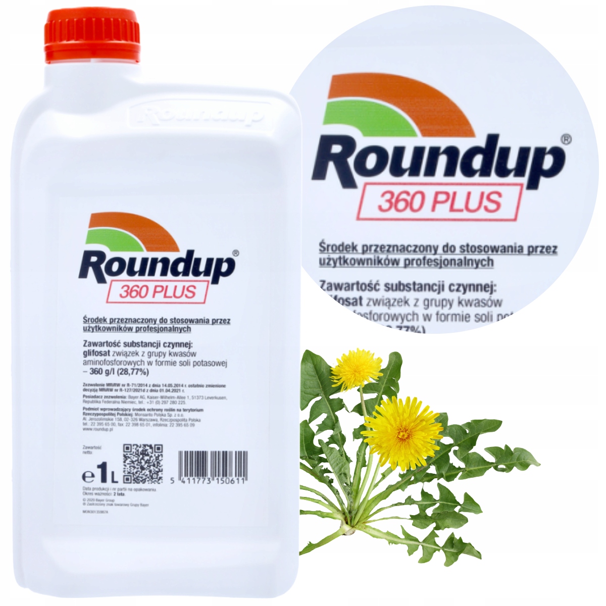Preparat chwastobójczy Roundup Plus 360 Sl 1L