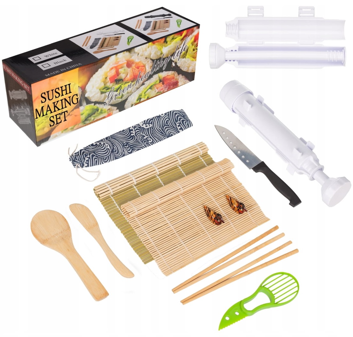 

Zestaw Maszy Roller Do Sushi Mata Nóż Biała Bazoka
