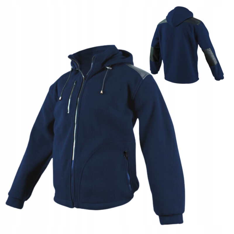 Pánská Mikina pracovní fleecová Polar pánská rozepínací tmavě modrá s kapucí 2XL