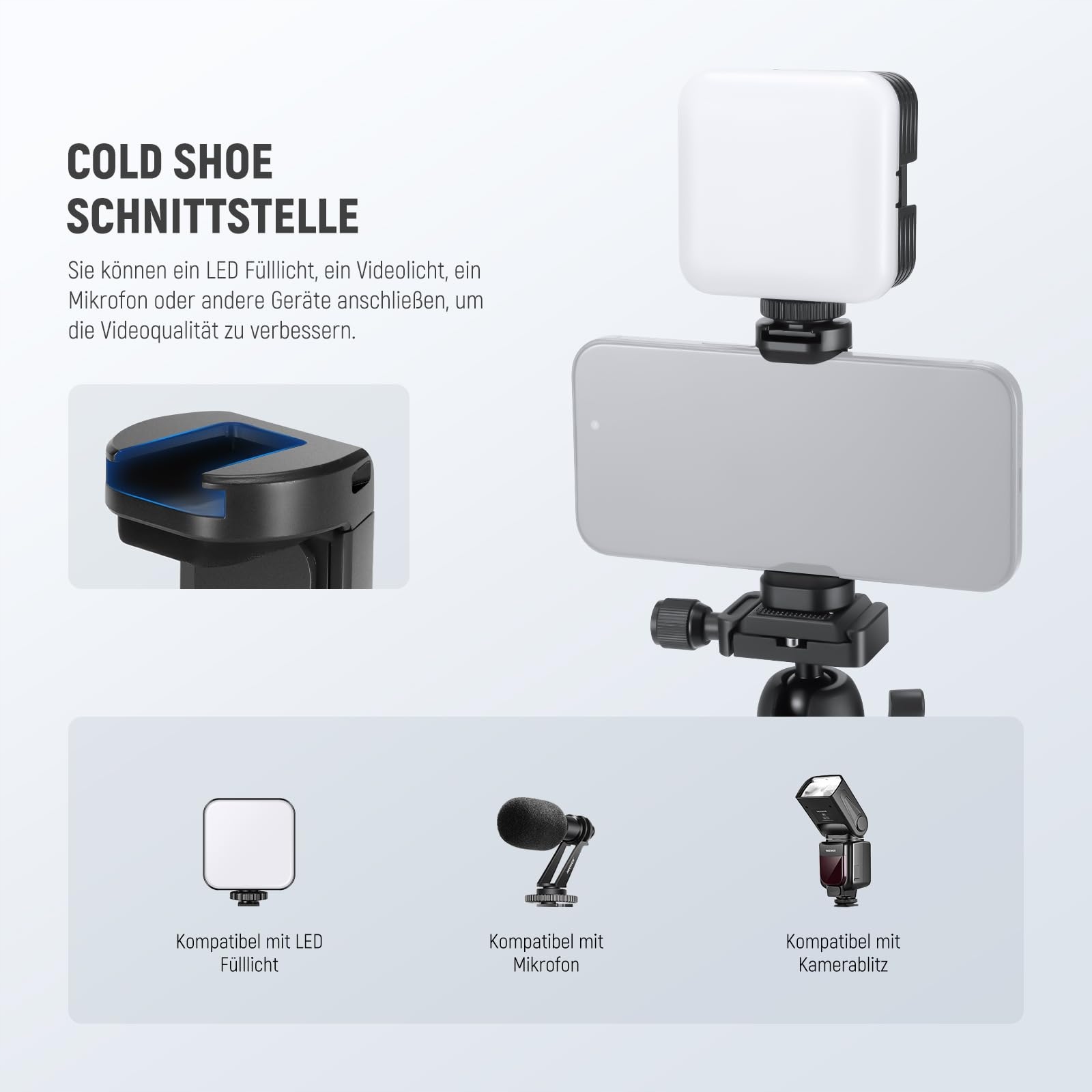 NEEWER TP09 Statyw Węglowy Mini 360° Głowica Telefon DSLR Kompaktowy — miniatura 6