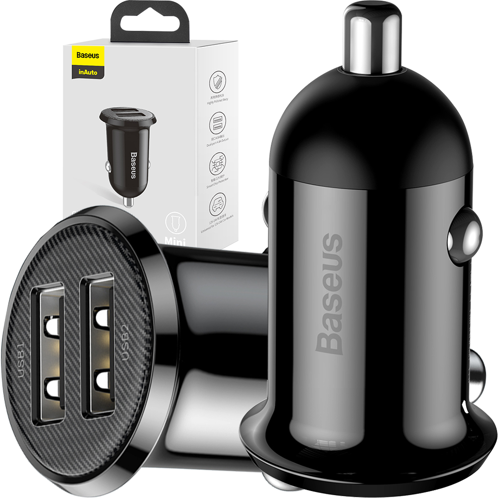 

Baseus Ładowarka Samochodowa Do Auta 2x Usb 4.8A
