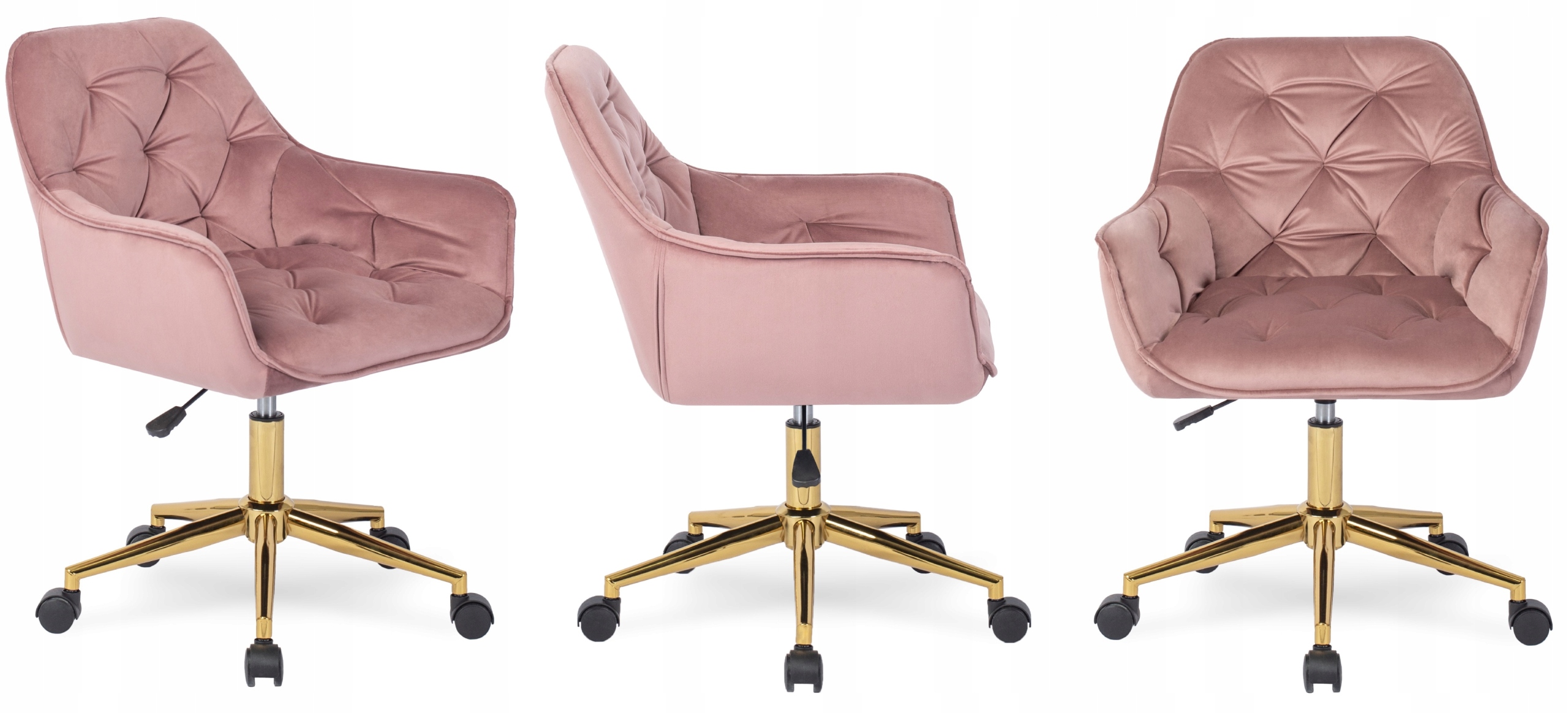 Fotel MILAN Różowy Biurowy Obrotowy do Biurka Marka MEBEL ELITE