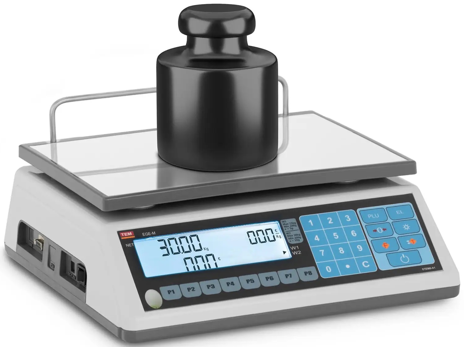 Obchodní váha 30 kg 10 g legalizace LCD Tem TEM030D-B1 10200031