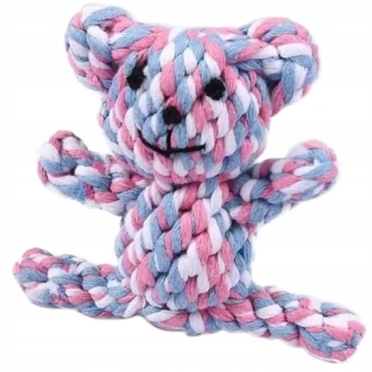 Levně Hračka pro psa Vision Group medvídek s provázkem 15 cm