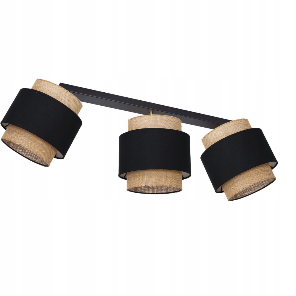 

Sufitowa Boho Lampa Plafon Jutowa Listwa 3 Punkty