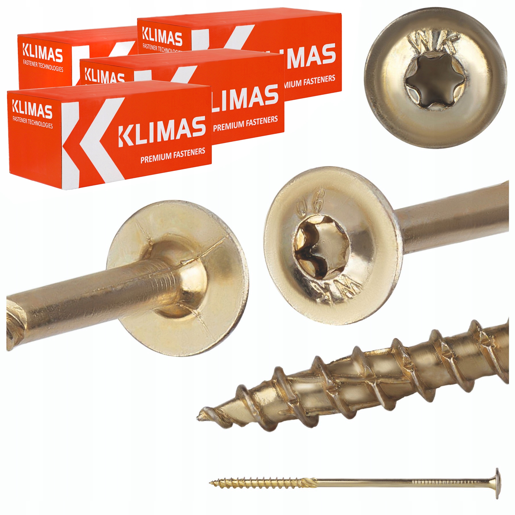 Tesárske skrutky Torx 10x240 mm 100 ks tanierové na drevo Klimas Wkcp