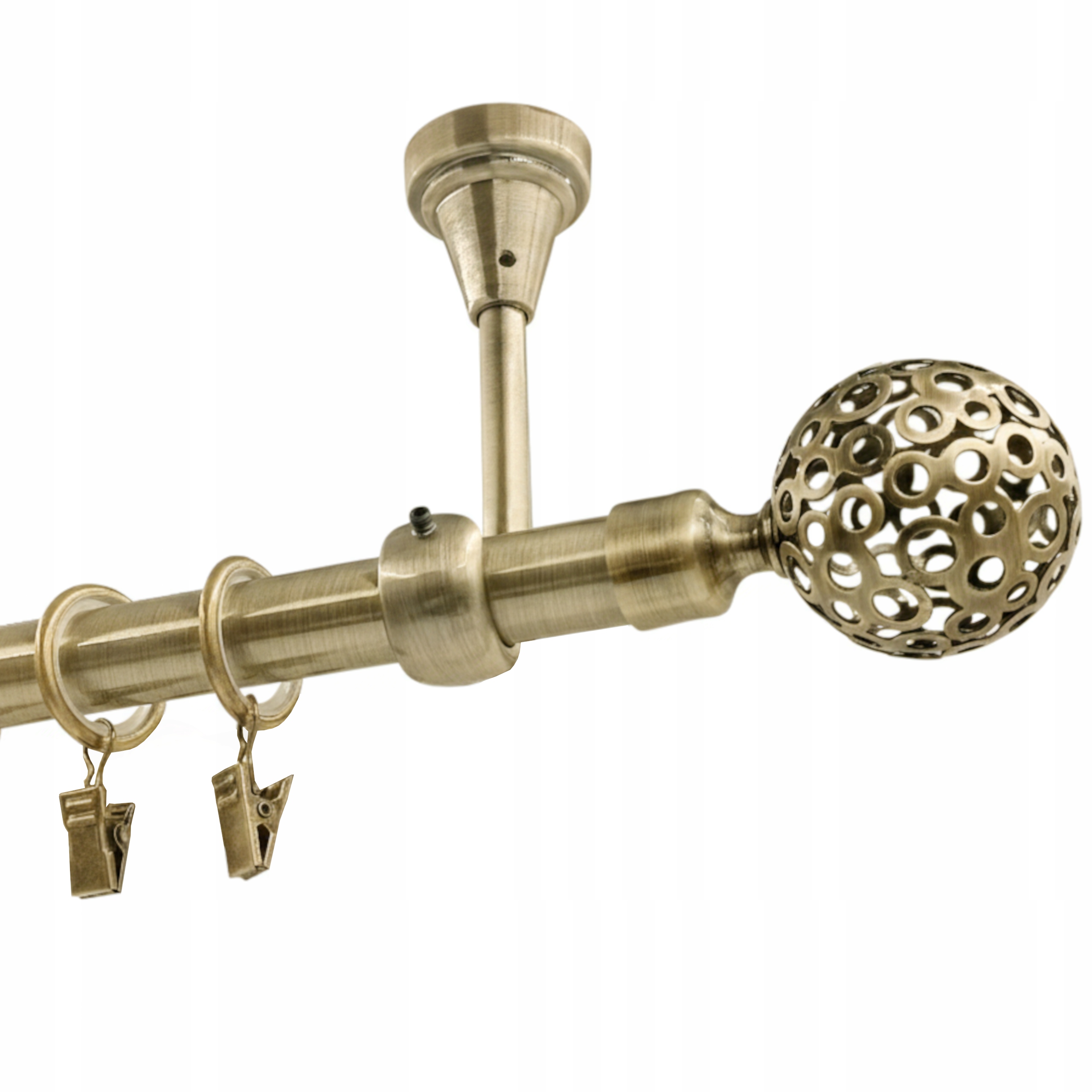 Jednoduchá Garnýž Stropní 19 mm Výběr Koncovek Zlato 400 cm Galvanizovaný