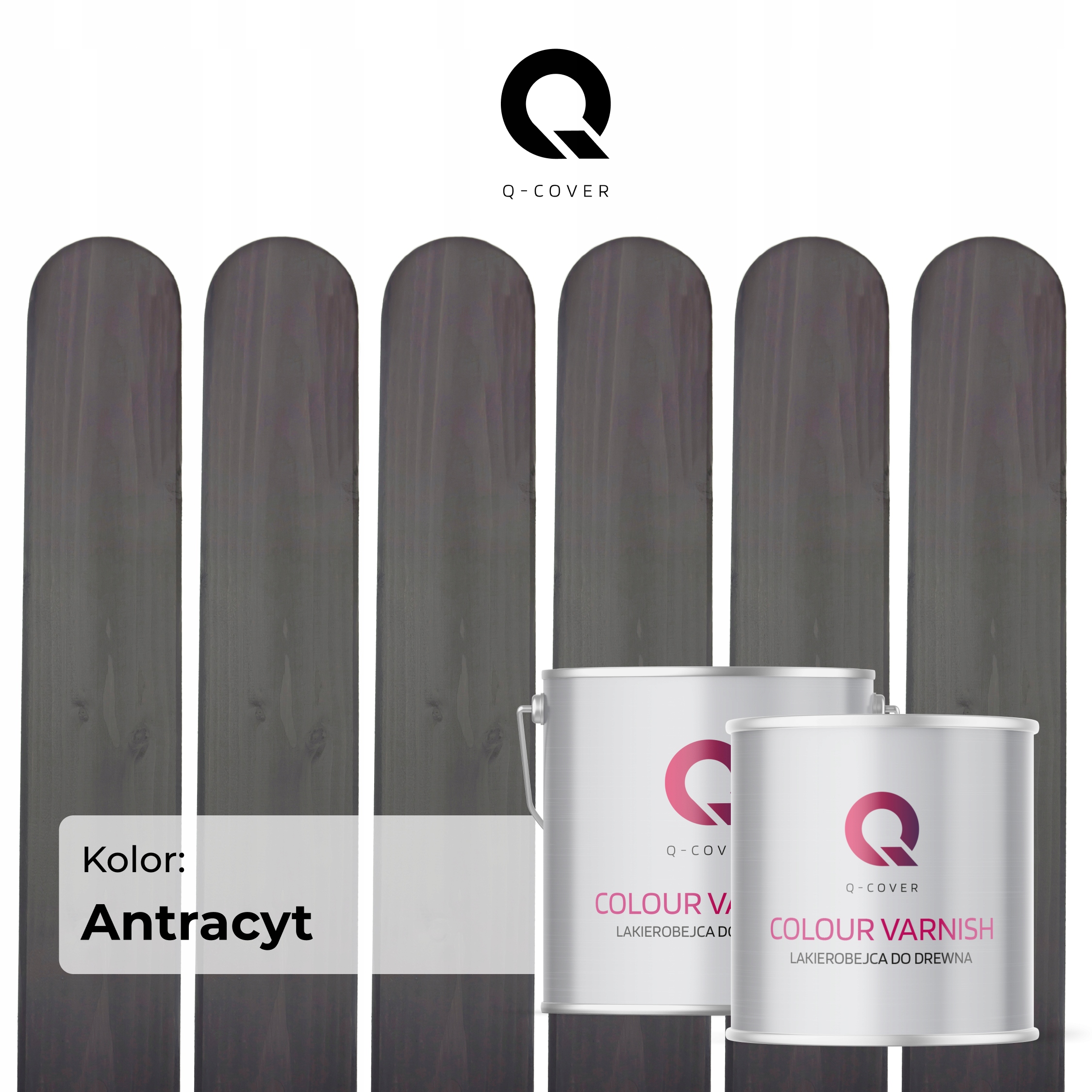 LAKIEROBEJCA DO DREWNA 3W1 ANTRACYT EXTRA LAZURA PÓŁMAT 5L OCHRONNA Marka Q-COVER