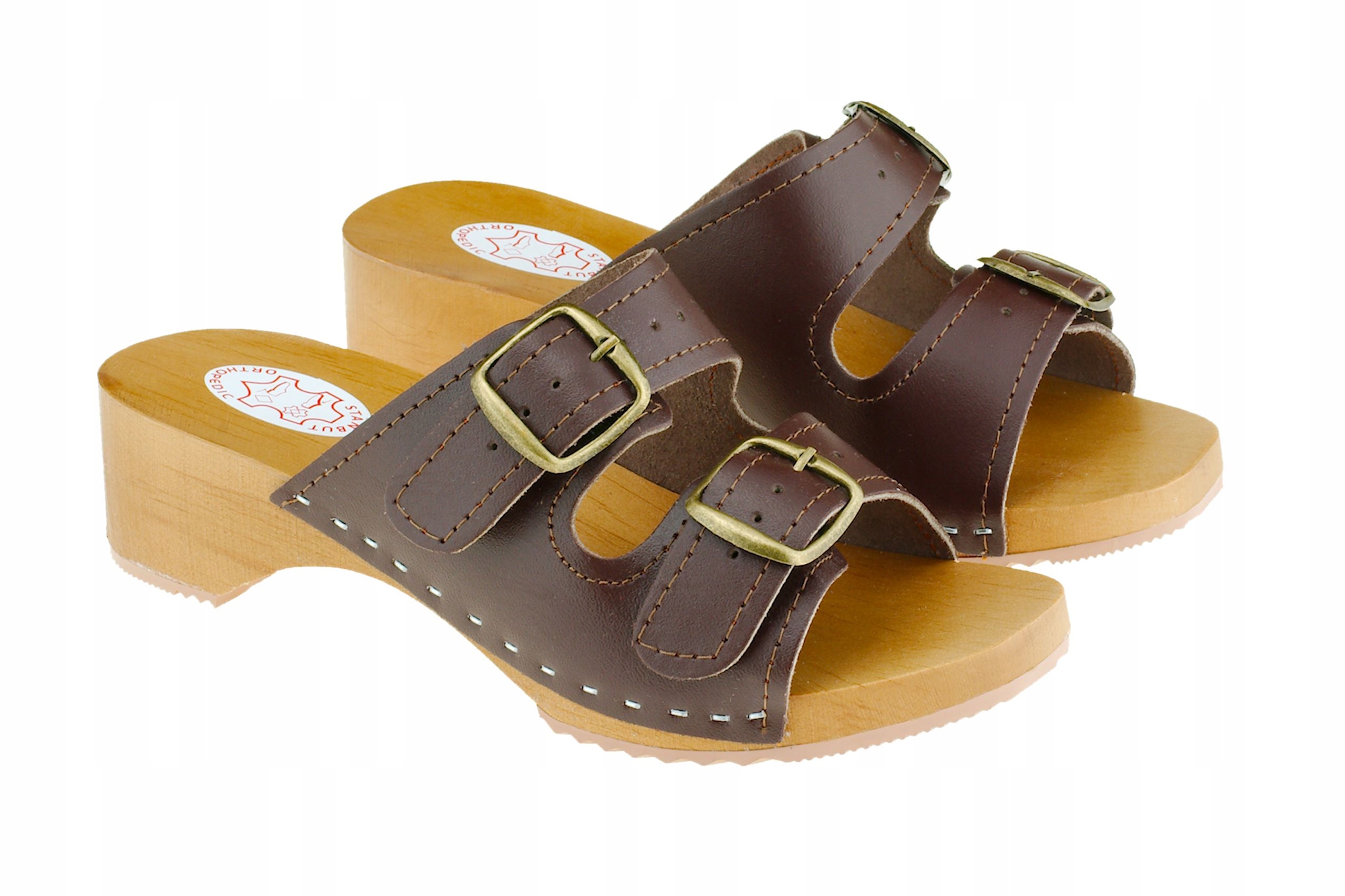 

Trepy damskie z podwójną regulacją, Brązowe 39