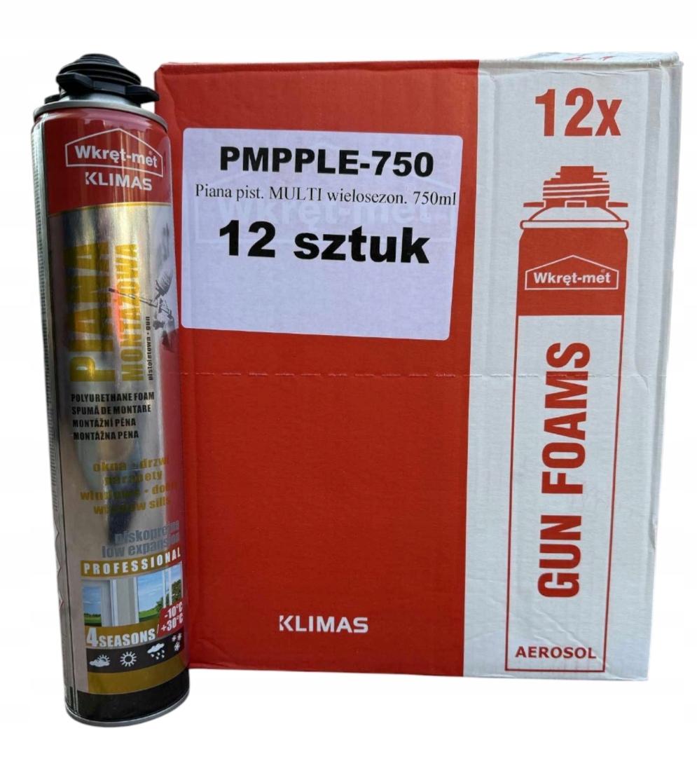 Pena na pištoľ Nízkoprúžková Pištoľová Zima do -10C 12ks