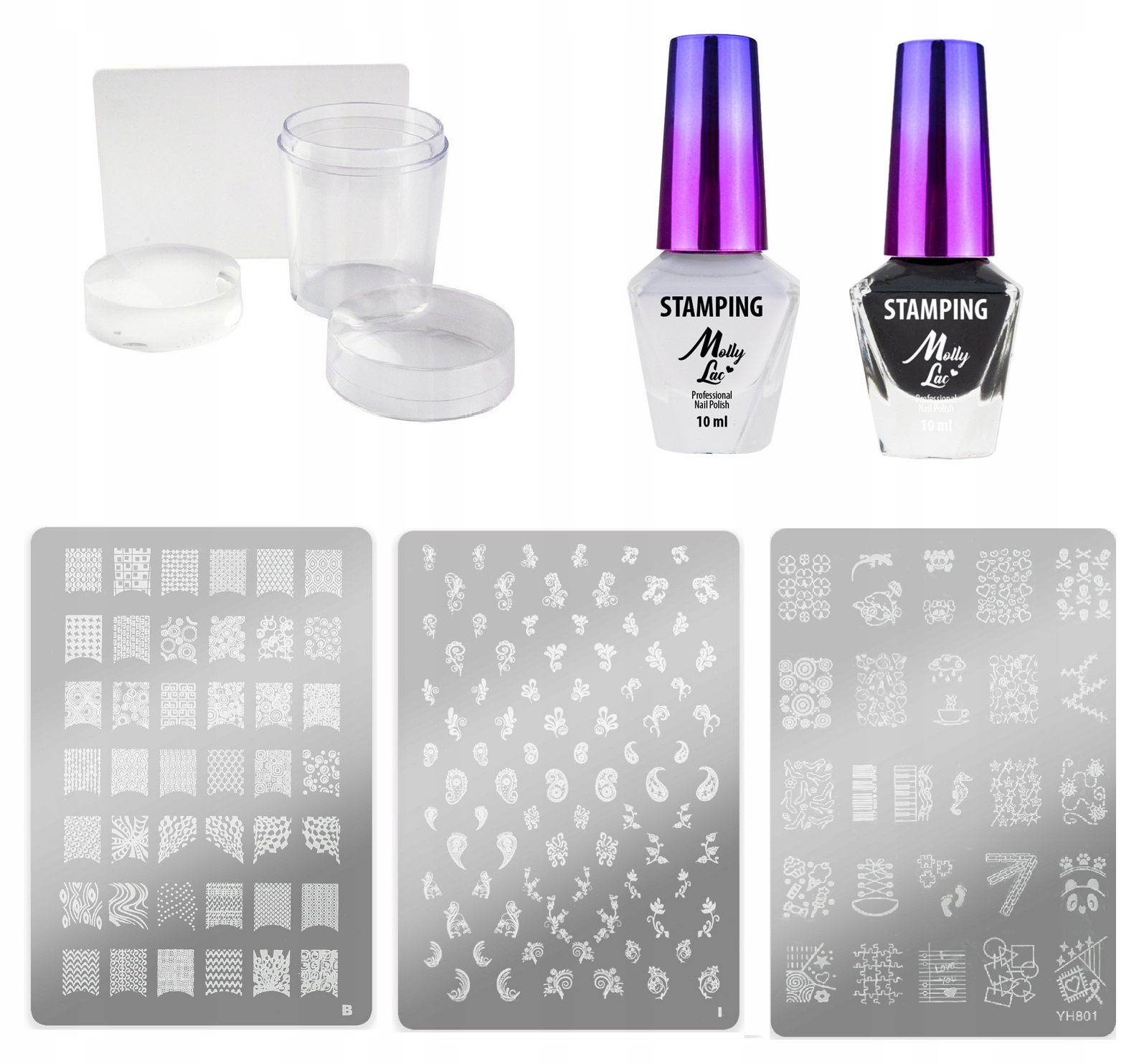 Zestaw do stampinku STEMPEL lakiery blaszki