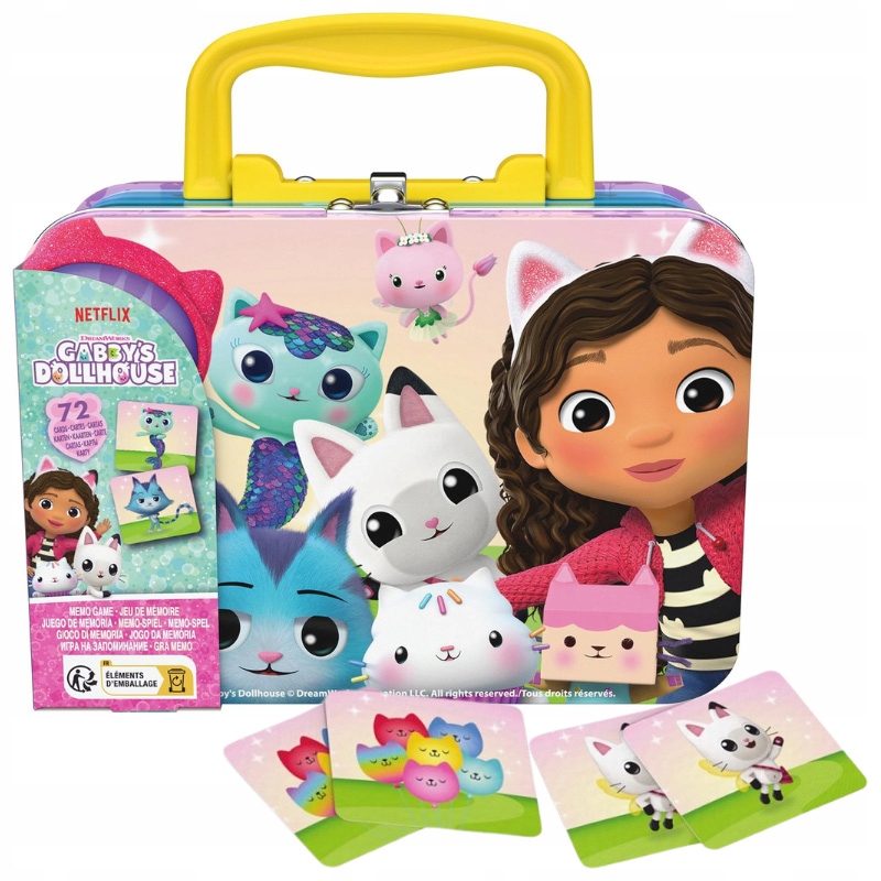 KOCI DOMEK GABI GRA LOGICZNA MEMO MEMORY W WALIZCE DOBIERZ W PARY 72 KARTY