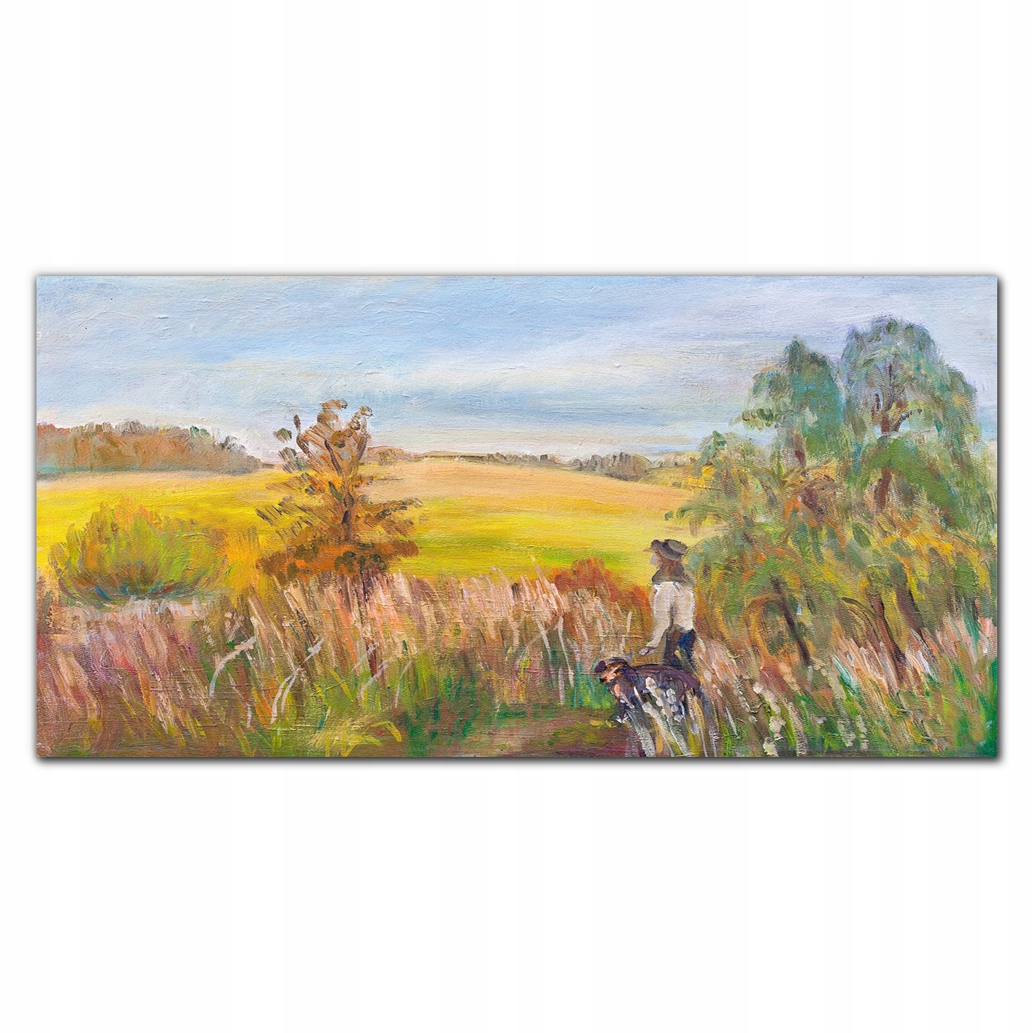 Obraz na plátne Dedina pole obloha príroda 140x70