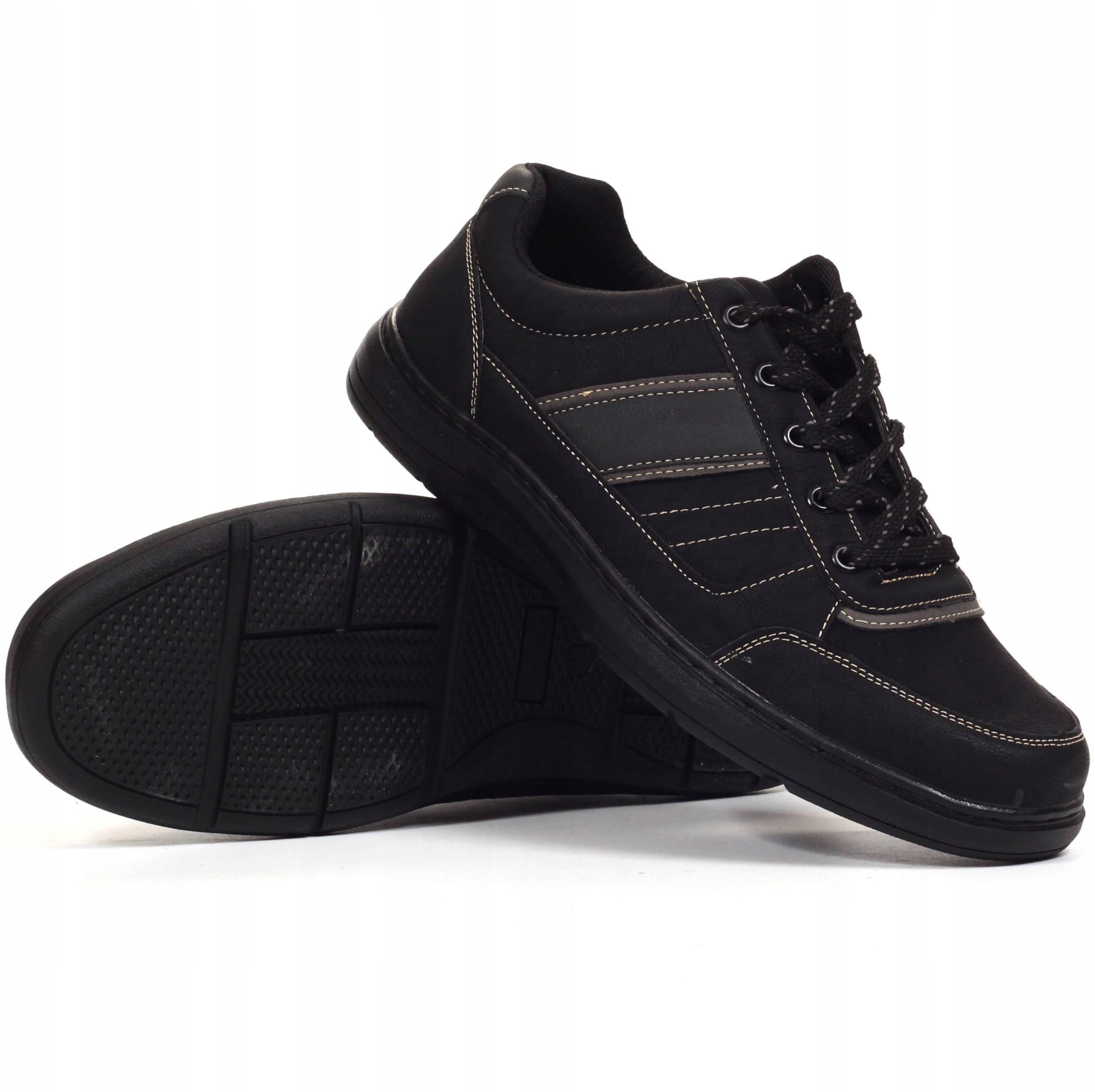 BUTY MĘSKIE OBUWIE SPORTOWE WIĄZANE SZYTE SPODY Rozmiar 44