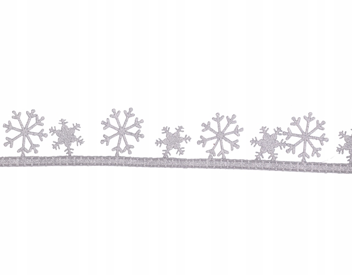 Tasiemka Wstążka świąteczna śnieżynki srebrne Marka Emized