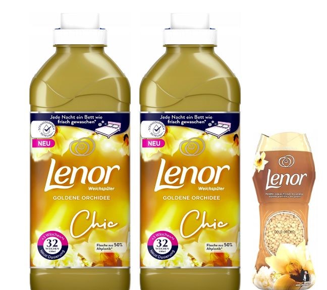 Levně Lenor 2x Tekutá aviváž Perličky Gold Orchid sada