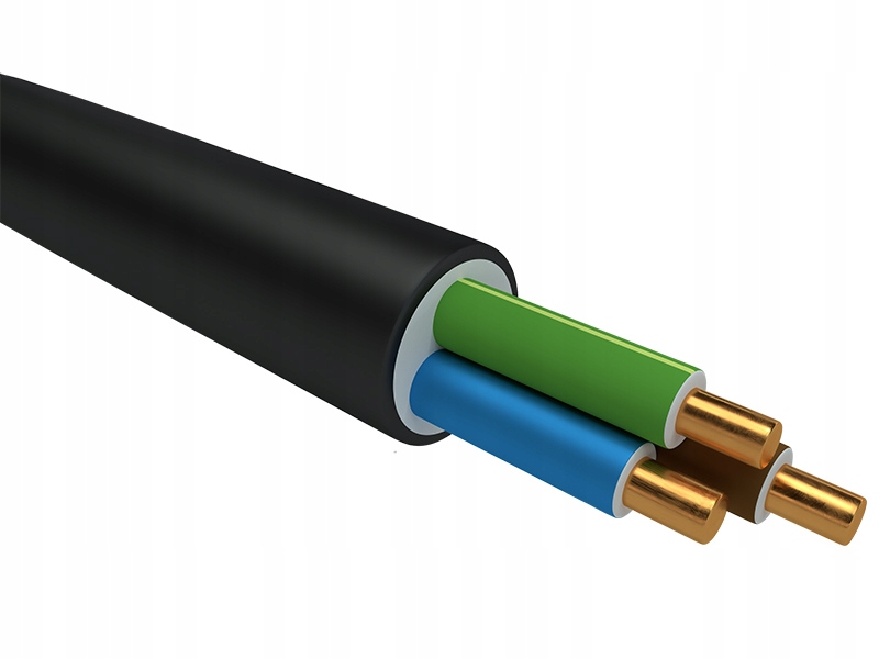 Kabel energetyczny okrągły Yky 3x6 czarny 0,6/1kV