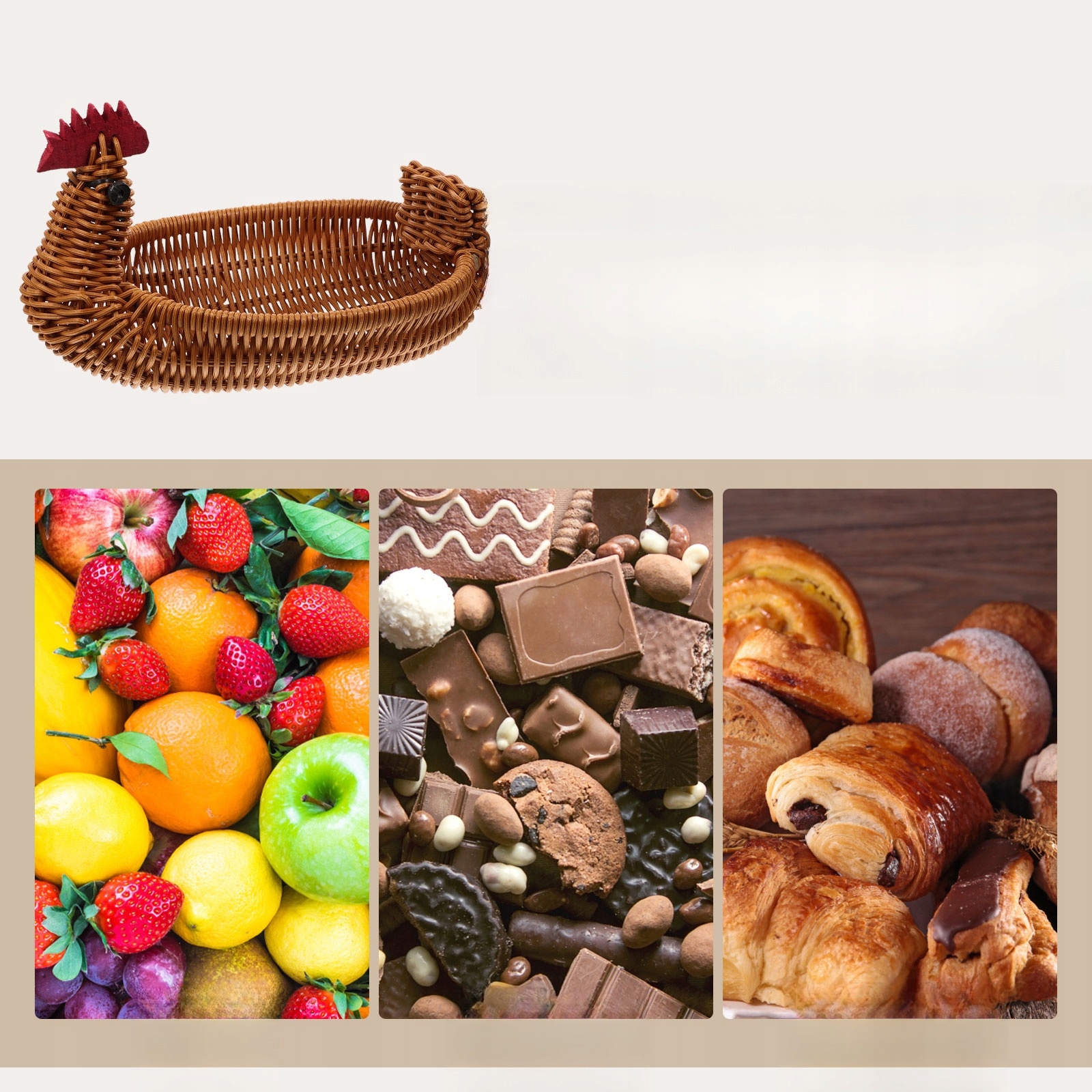 RATTANOWE KOSZE DO PRZECHOWYWANIA ŻYWNOŚCI Głębokość produktu 1 cm