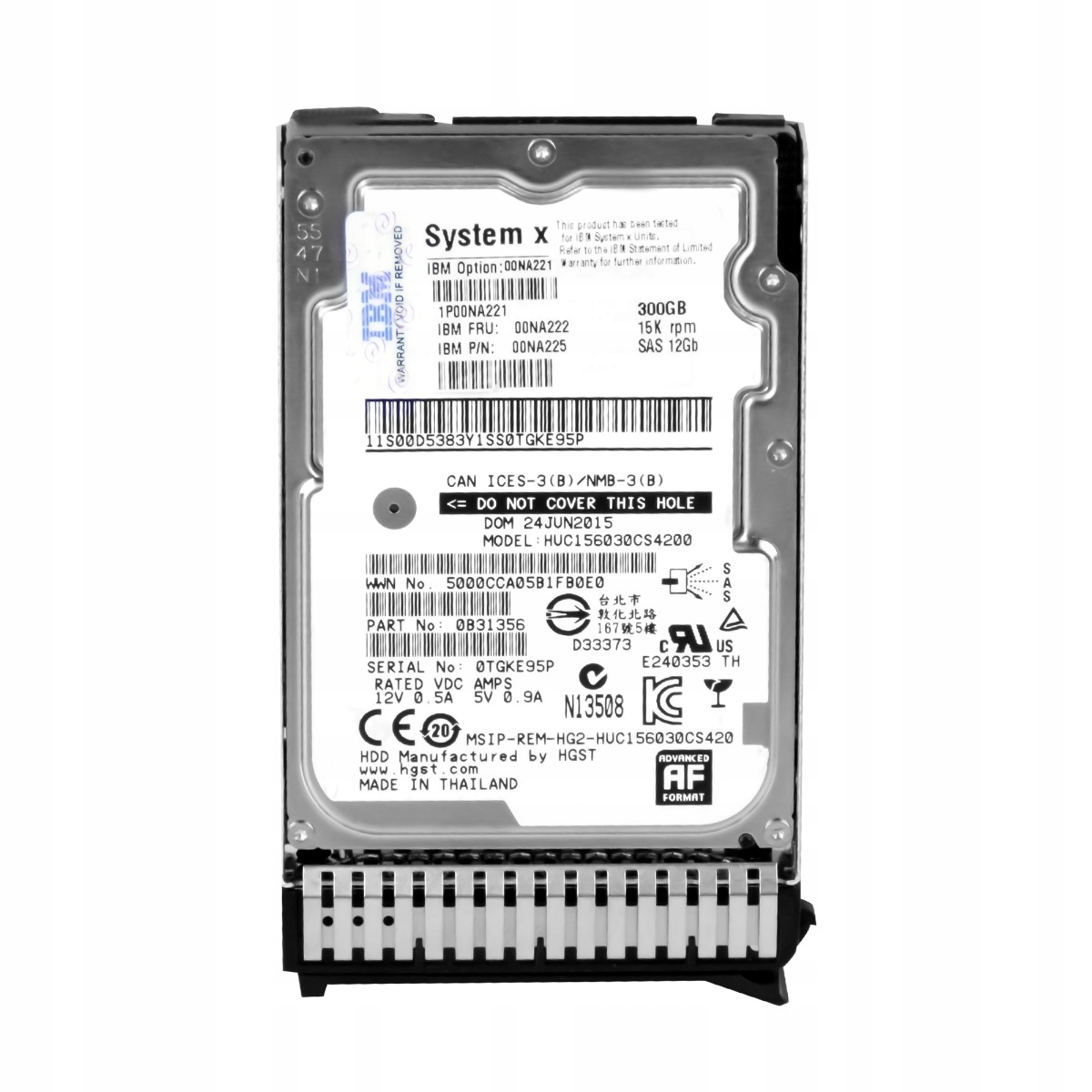 Ibm 00NA222 00NA225 300GB 15K 128MB SAS-3 2.5'' HUC156030CS4200