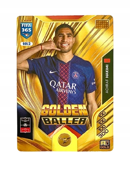 Panini Fifa 365 2026 Rare GOL2 Golden Baller Achraf Hakimi Psg