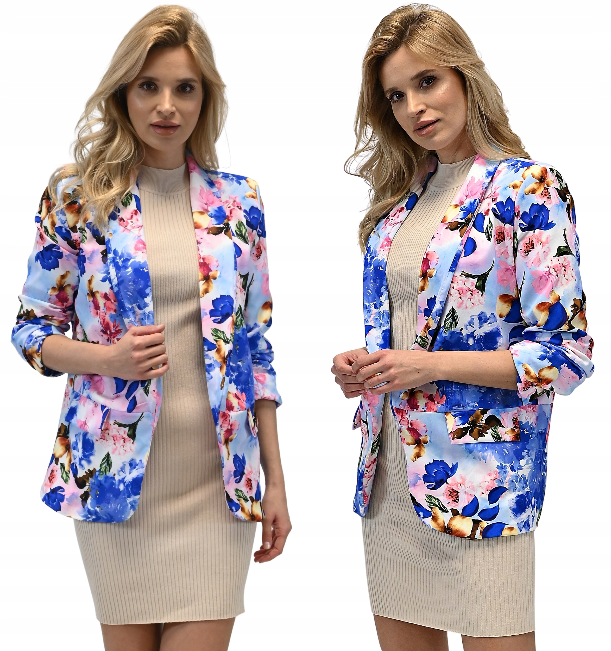 MARYNARKA - dłuższy żakiet - luźna narzutka XL/42 Rozmiar XL