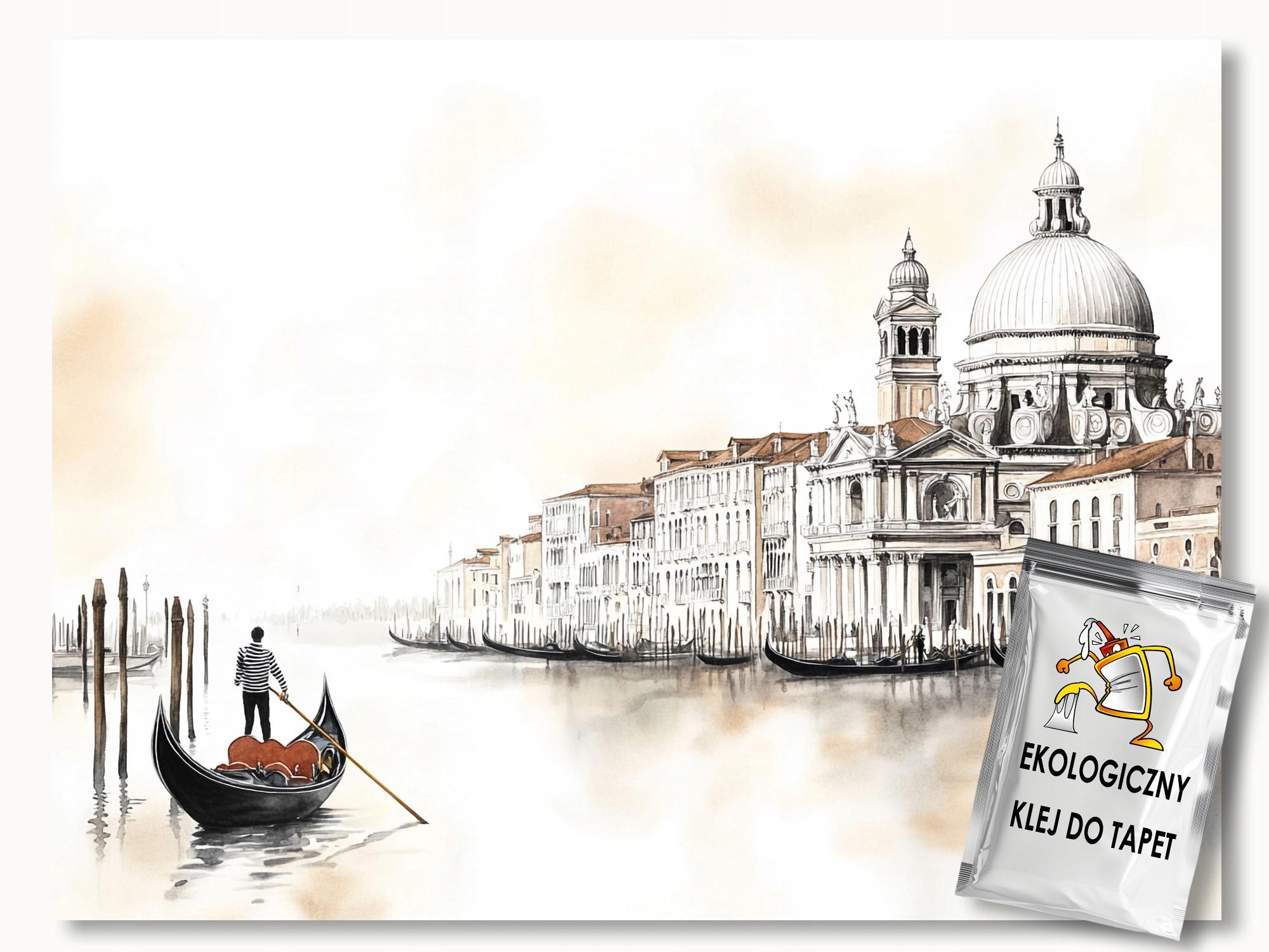 Fototapeta Flizelina Itálie Benátky Kanál Gondole 208x146 lepidlo