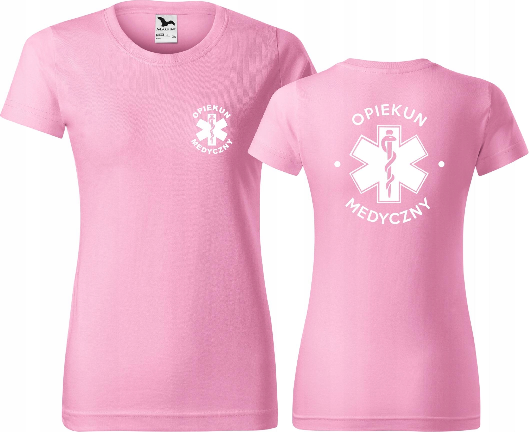 

Damska koszulka medyczna Różowa Opiekun Medyczny