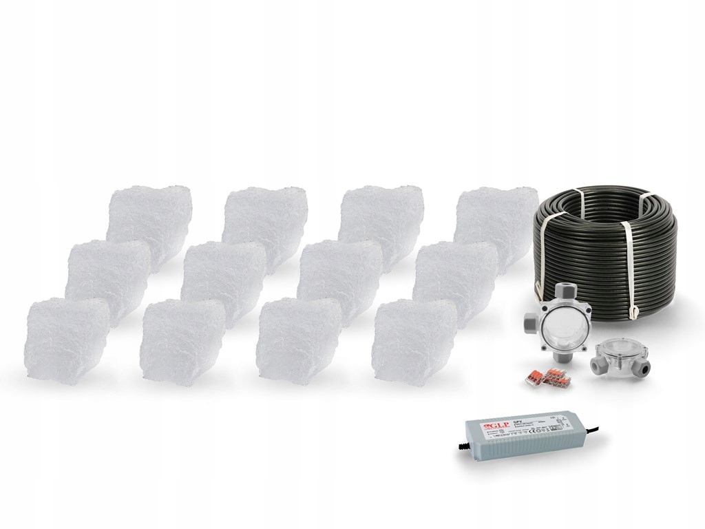

12x Świecąca Kostka Brukowa Led Granit 8x9x6 Bz