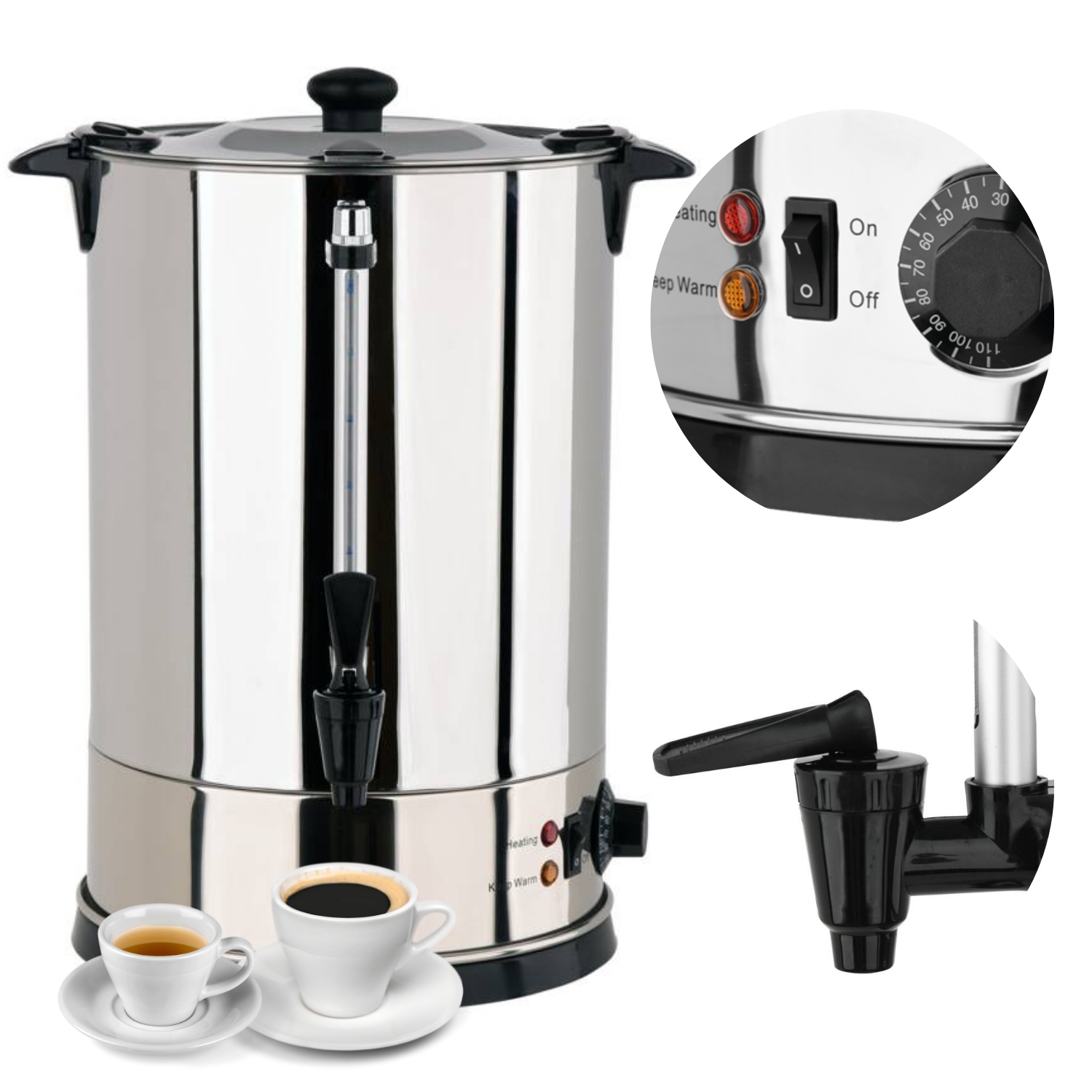 Varník Na Vodu Ohřívač 16L Yato Nerezová Ocel Lesk Twist Lock