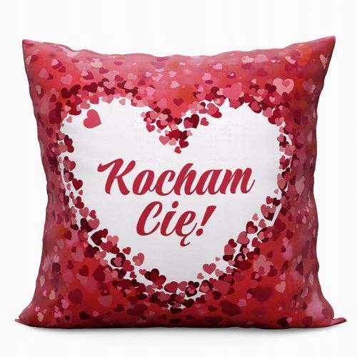 

Poszewka welwetowa z napisem Kocham Cię 40x40 cm