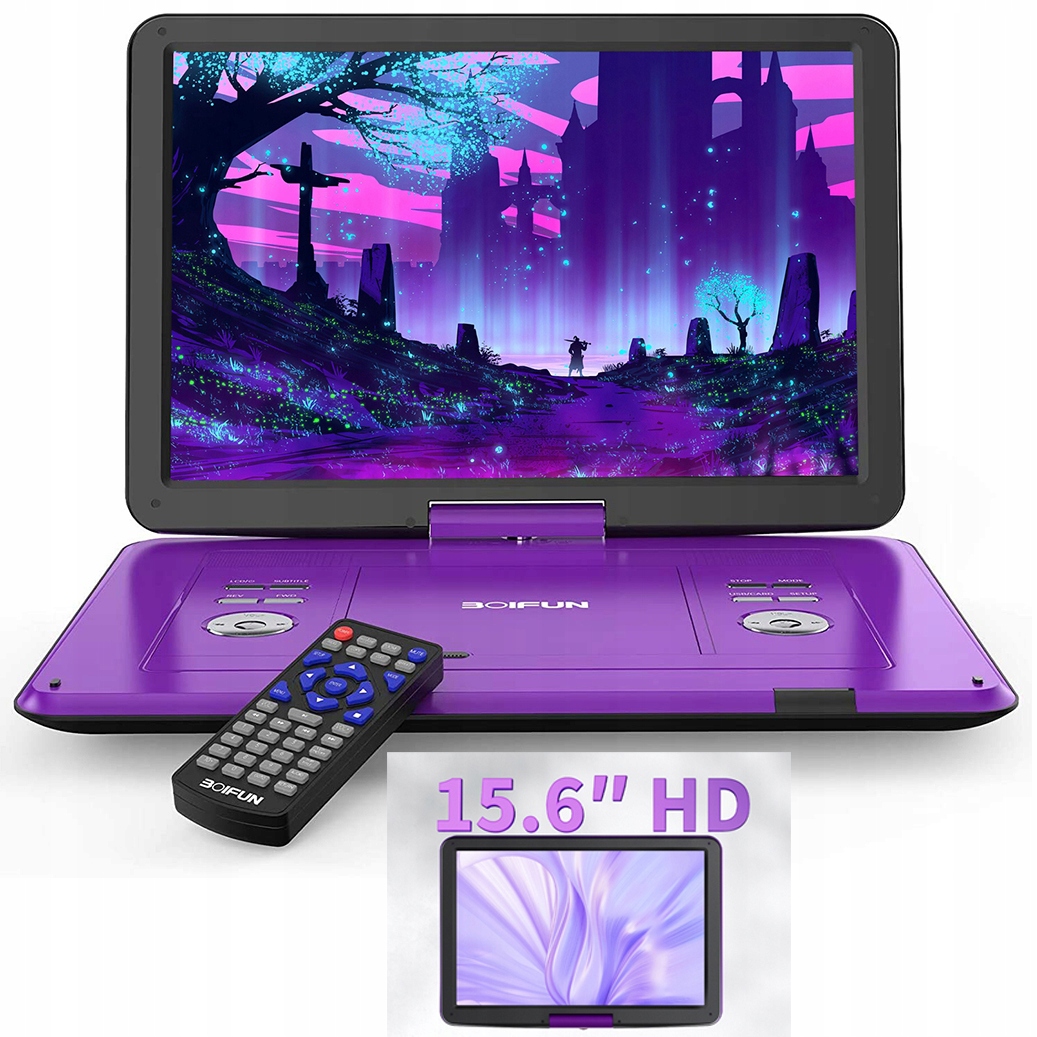 Odtwarzacz DVD 17.5CALI Ekran Hd Konsola Gier Fioletowy Samochodowy 5000MAH