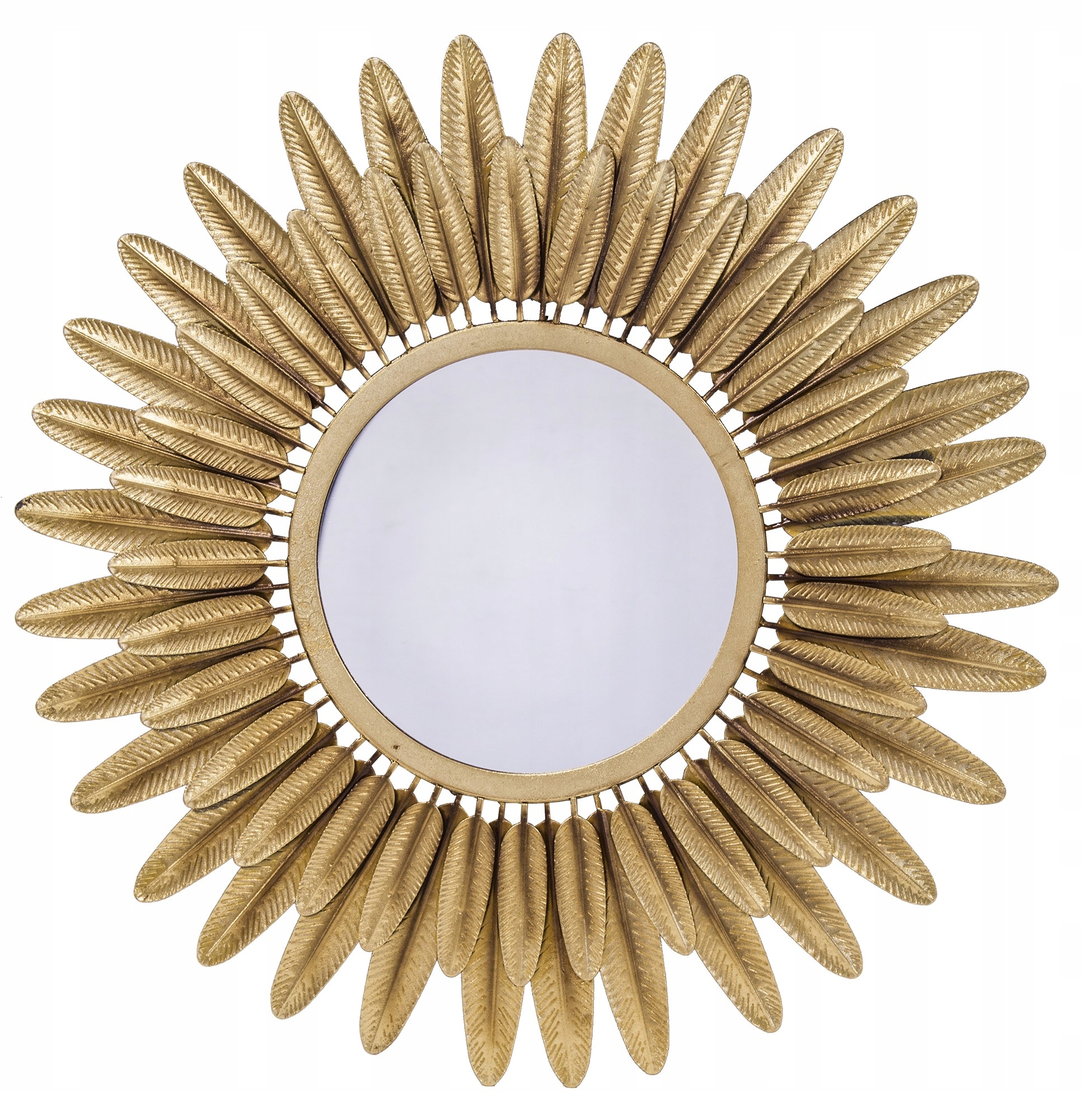 Nástenná dekorácia zlaté kovové zrkadlo slnko