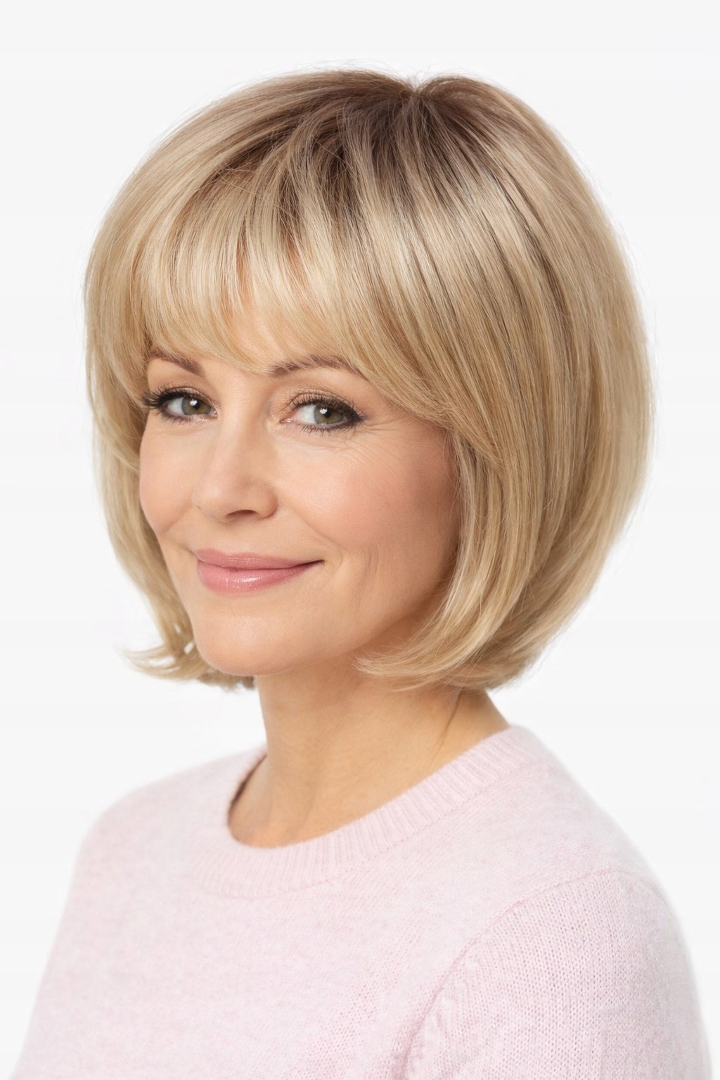 Topper, tupet, doplněk pro ženy v teplé blond barvě, mix s odrostem