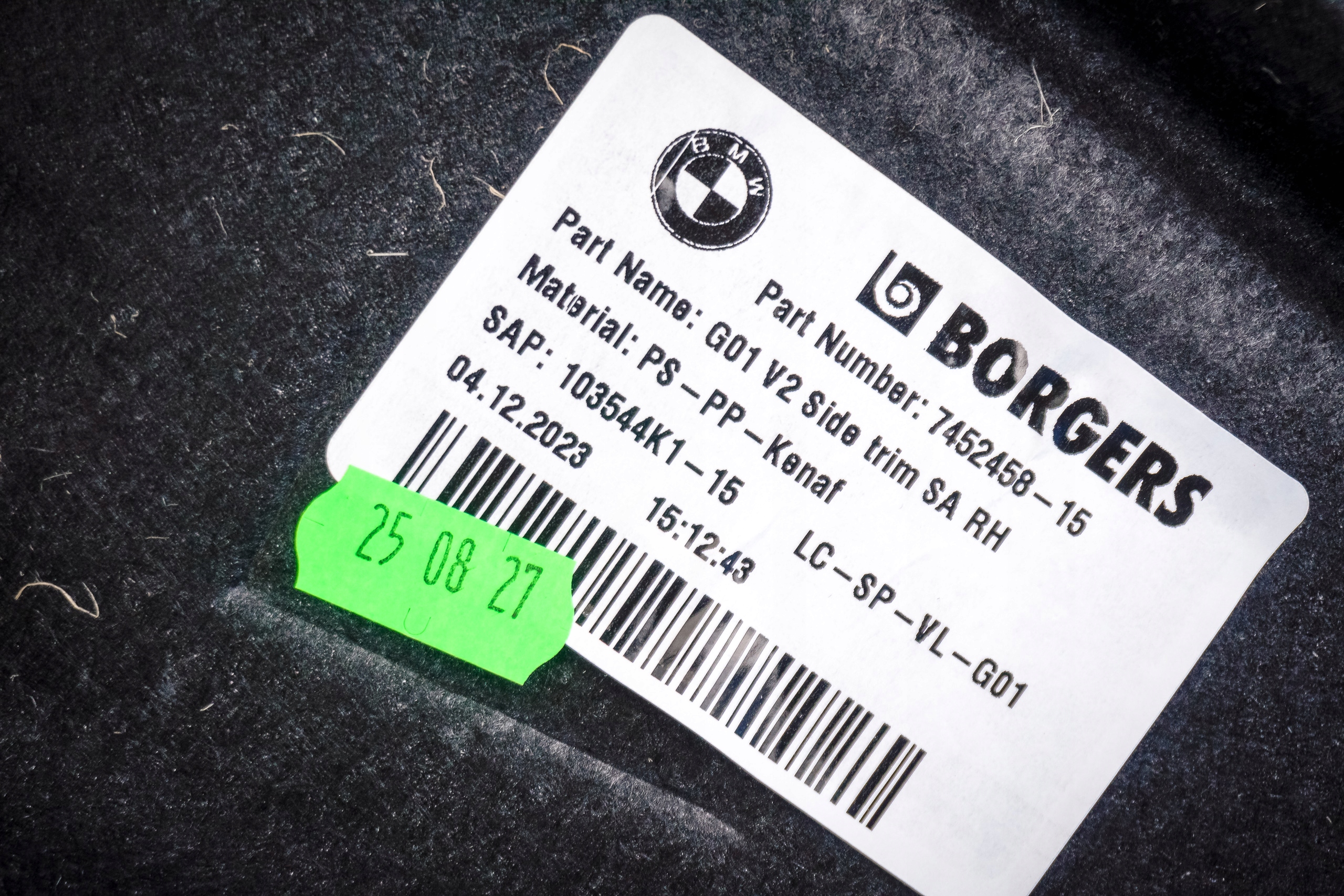 boot upholstery right BMW X3 G01 51477452458 7452458