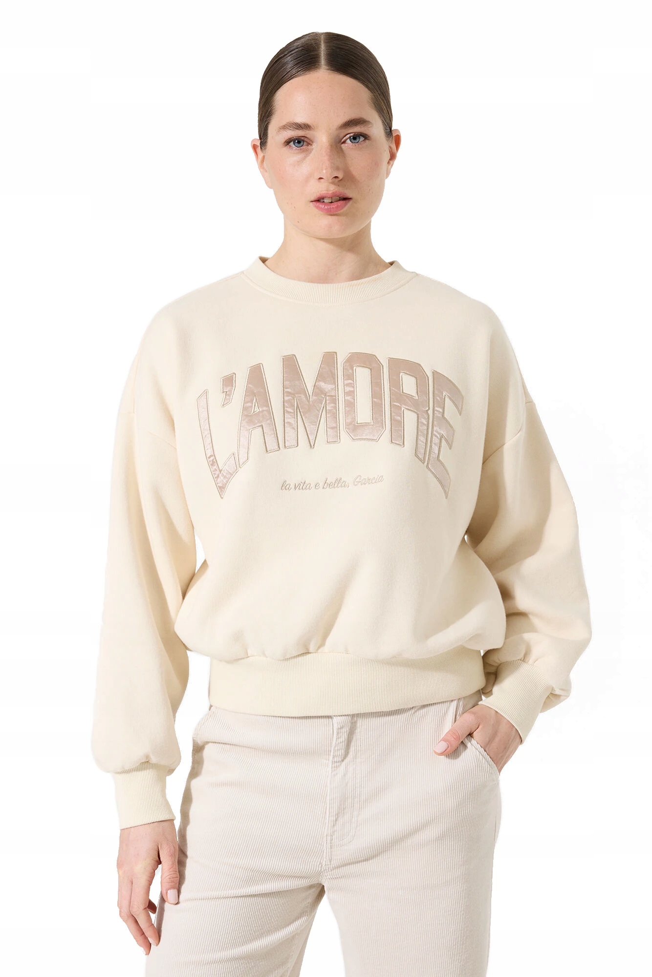 Mikina Bez Kapuce Bez Kapuce S Potiskem Volná Tepláková Garcia M