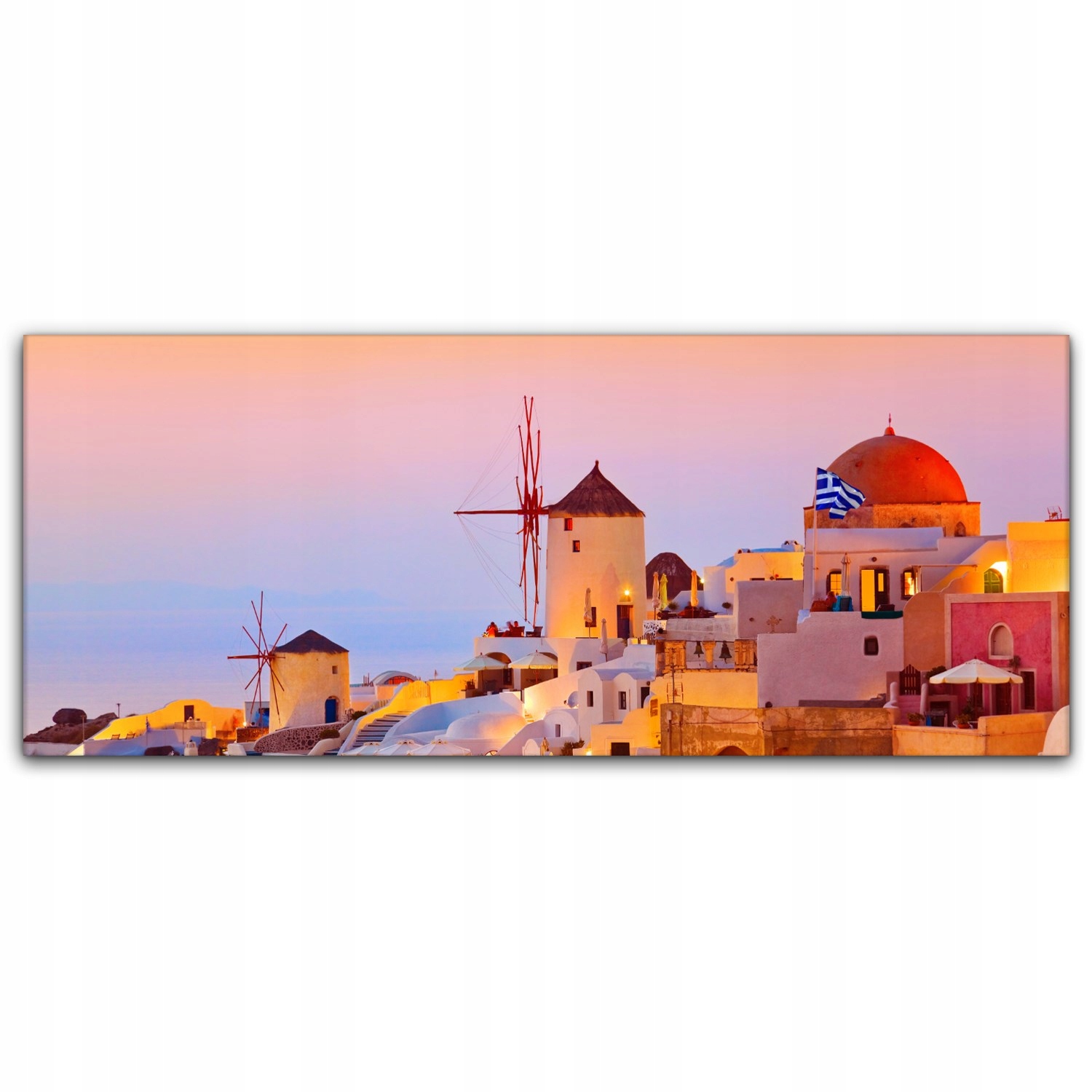 

Obraz płótno z foto 125x50 Santorini Zachód Słońca
