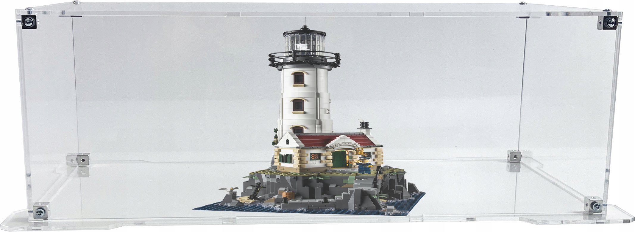 Vitrína s podstavcem Drewlandia pro stavebnici Lego 21335 Mechanická lucerna
