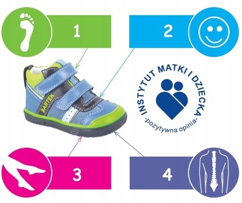 Trzewiki do nauki chodzenia na rzepy dla dziewczynek Bartek 11703-028 24 Rodzaj zapięcia Rzepy