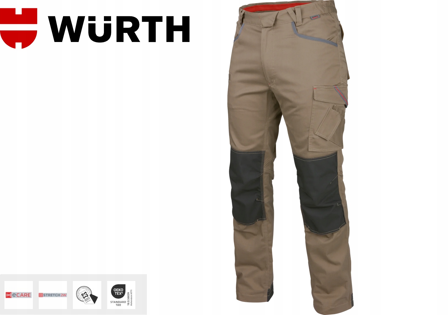 Elastyczne Spodnie Robocze Wurth Modyf Stretch X Beżowy E-care R.94