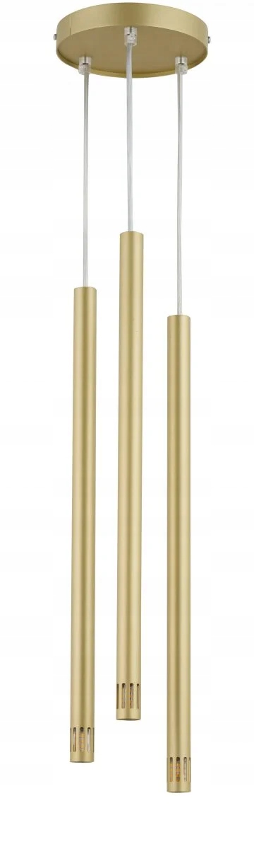 Moderní závěsná lampa zlatá kulatá se 3 trubkami, moderní do obývacího pokoje Sigma